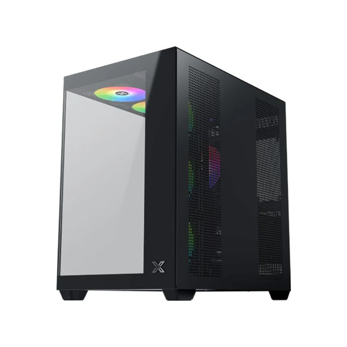 Xigmatek Aqua V Air ARGB Tempered-Glass Mid-Tower ATX Gaming Case - Black (4 ARGB Fans Included) – EN45820 view 4