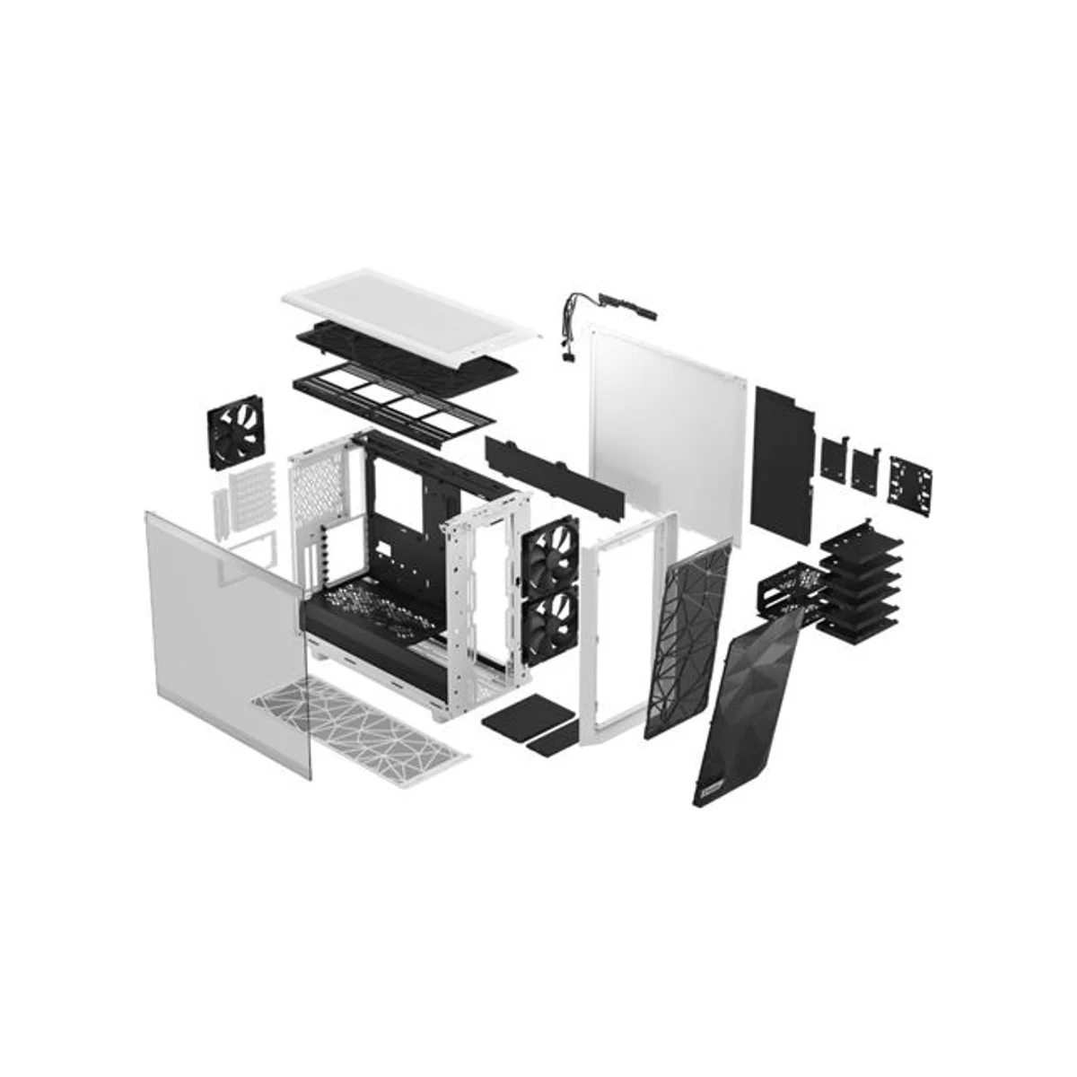 Fractal Design Meshify 2 Tempered Glass Clear Tint ATX Mid Tower E-ATX Gaming Case - White 2x 140mm Fans – FD-C-MES2A-05 view 6