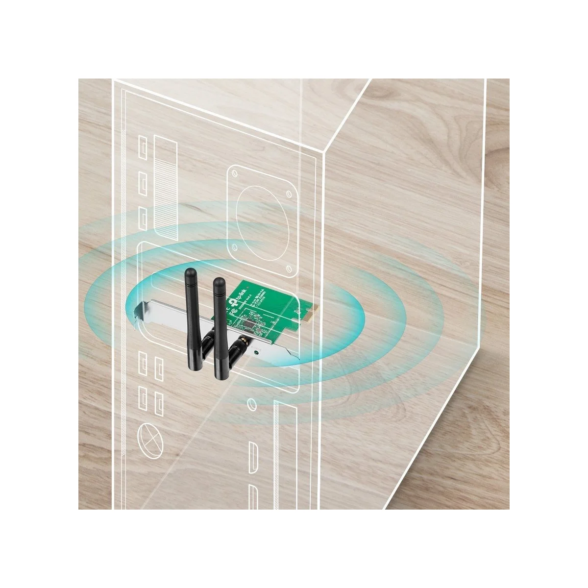 TP-LINK 300Mbps Wireless N PCI Express Adapter (2.4GHz, 802.11n/g/b) - TL-WN881ND view 3
