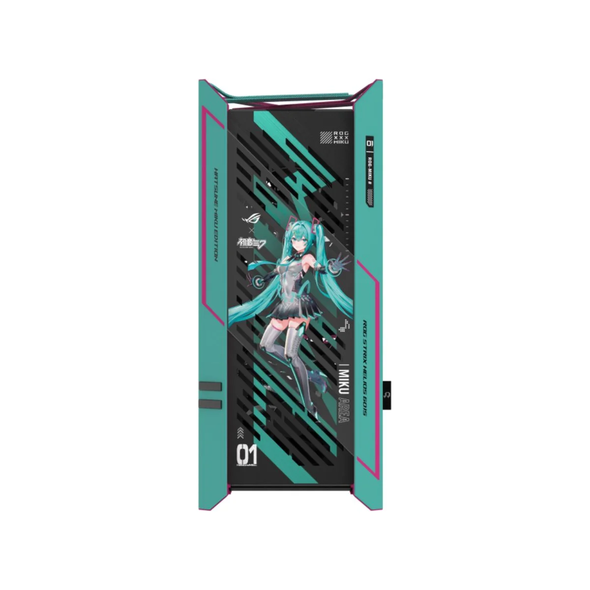 ASUS ROG Strix Helios II GX601S Hatsune Miku Edition Dual Tempered-Glass Mid-Tower E-ATX Gaming Case - Blue - 90DC00W0-B39010 view 2