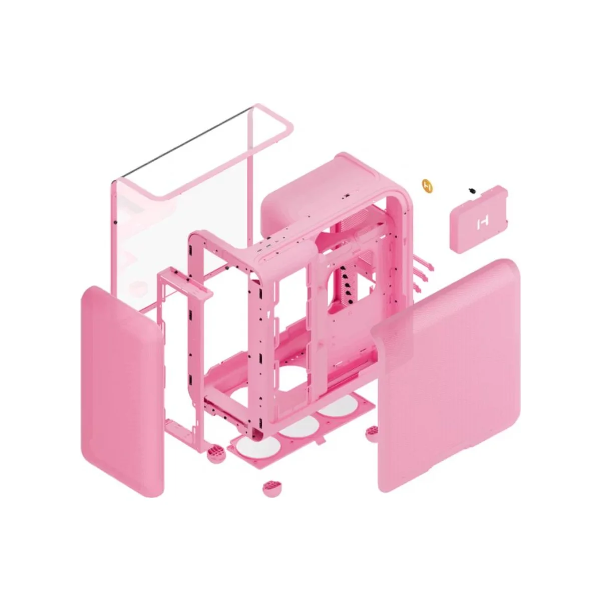 HYTE X50 Modern Performance E-ATX Mid-Tower Micro-Mesh Case - Strawberry Milk 0 Fans Included – CS-HYTE-X50G-SM-1 view 4