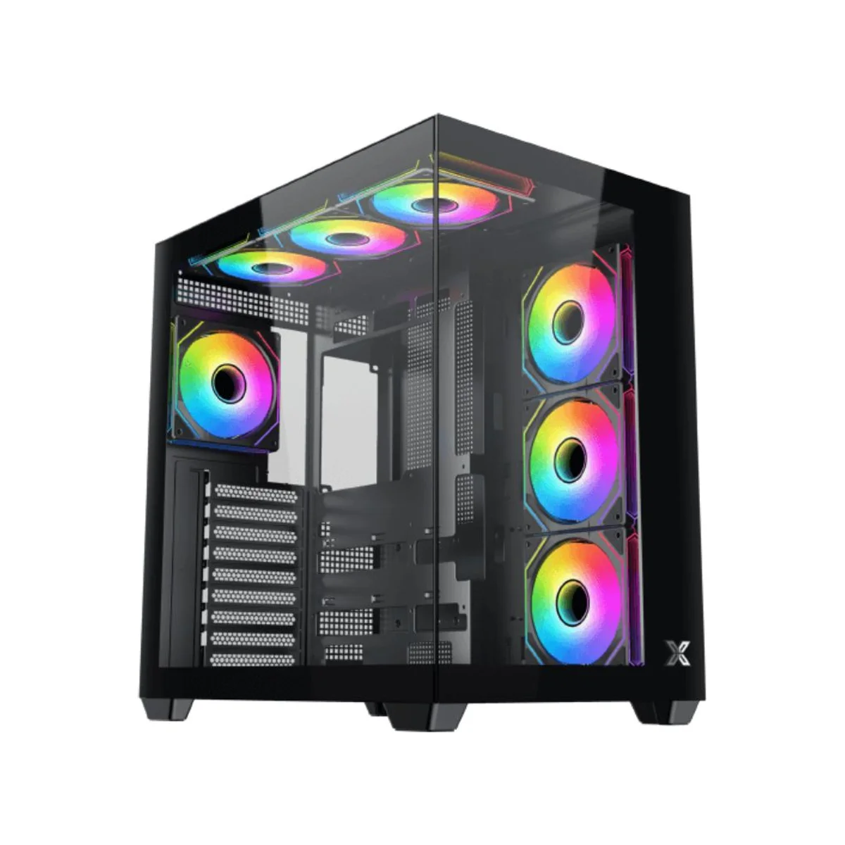 XIGMATEK Aqua V Air Mid-Tower ATX Tempered-Glass Airflow Gaming Case - Black – EN48760