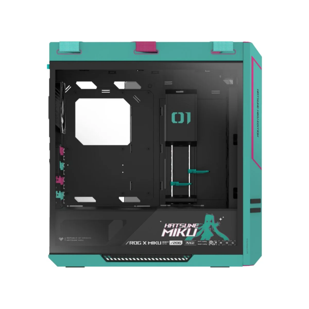 ASUS ROG Strix Helios II GX601S Hatsune Miku Edition Dual Tempered-Glass Mid-Tower E-ATX Gaming Case - Blue - 90DC00W0-B39010 view 4