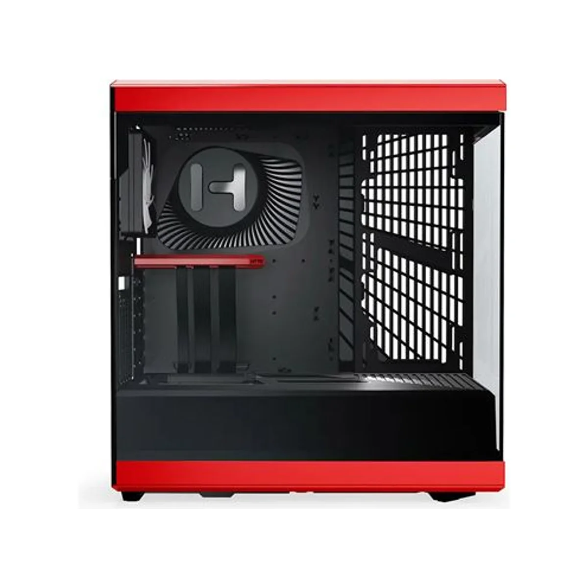 HYTE Y40 Panoramic Glass PCIe 4.0 Riser 4-Slot Vertical GPU Mid-Tower ATX Gaming Case - Black/Red – CS-HYTE-Y40-BR view 3