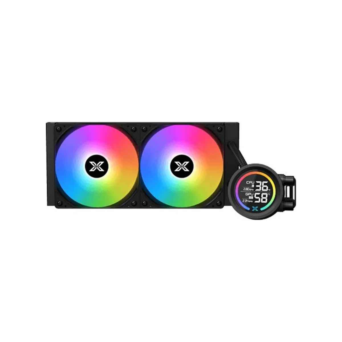 XIGMATEK LK 240 Digital LCD ARGB PWM CPU Liquid Cooler - Black - EN45929