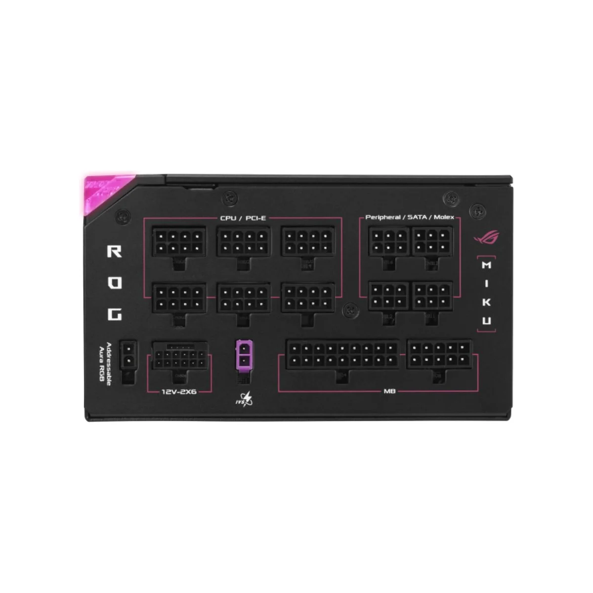 ASUS ROG Thor Platinum III Fully Modular 1200W ATX 3.1 Power Supply (80+ Platinum, PCIe 5.1, Hatsune Miku Edition, Black) | 90YE00V6-B0NA00 view 4