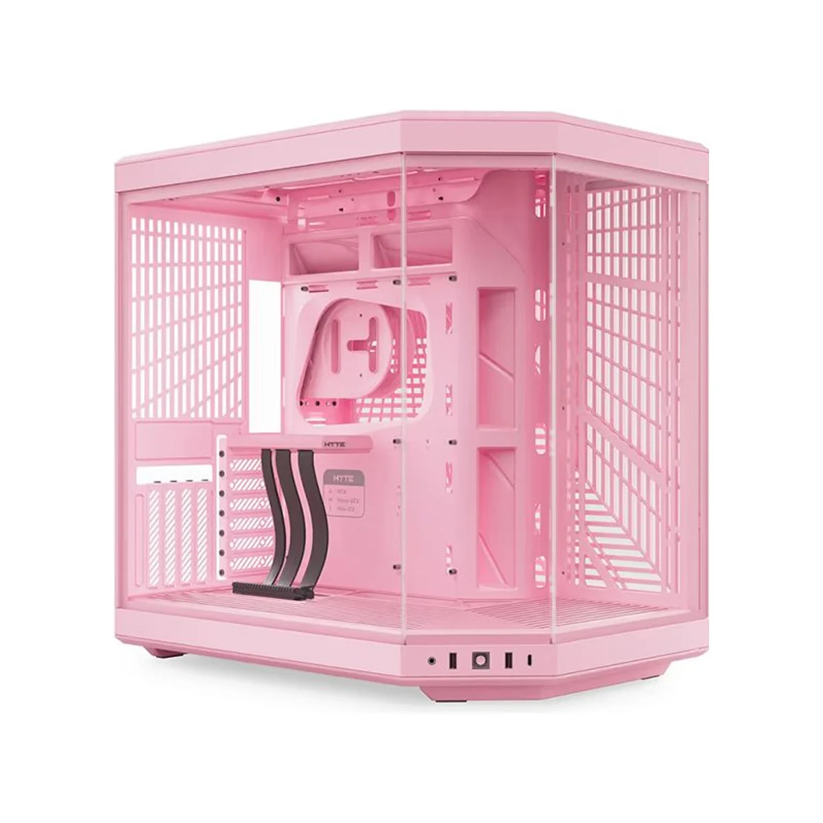 Hyte Y70 Dual-Chamber Tempered-Glass Mid-Tower ATX Gaming Case - Strawberry Milk (4 ARGB Fans Included) – CS-HYTE-Y70-SM