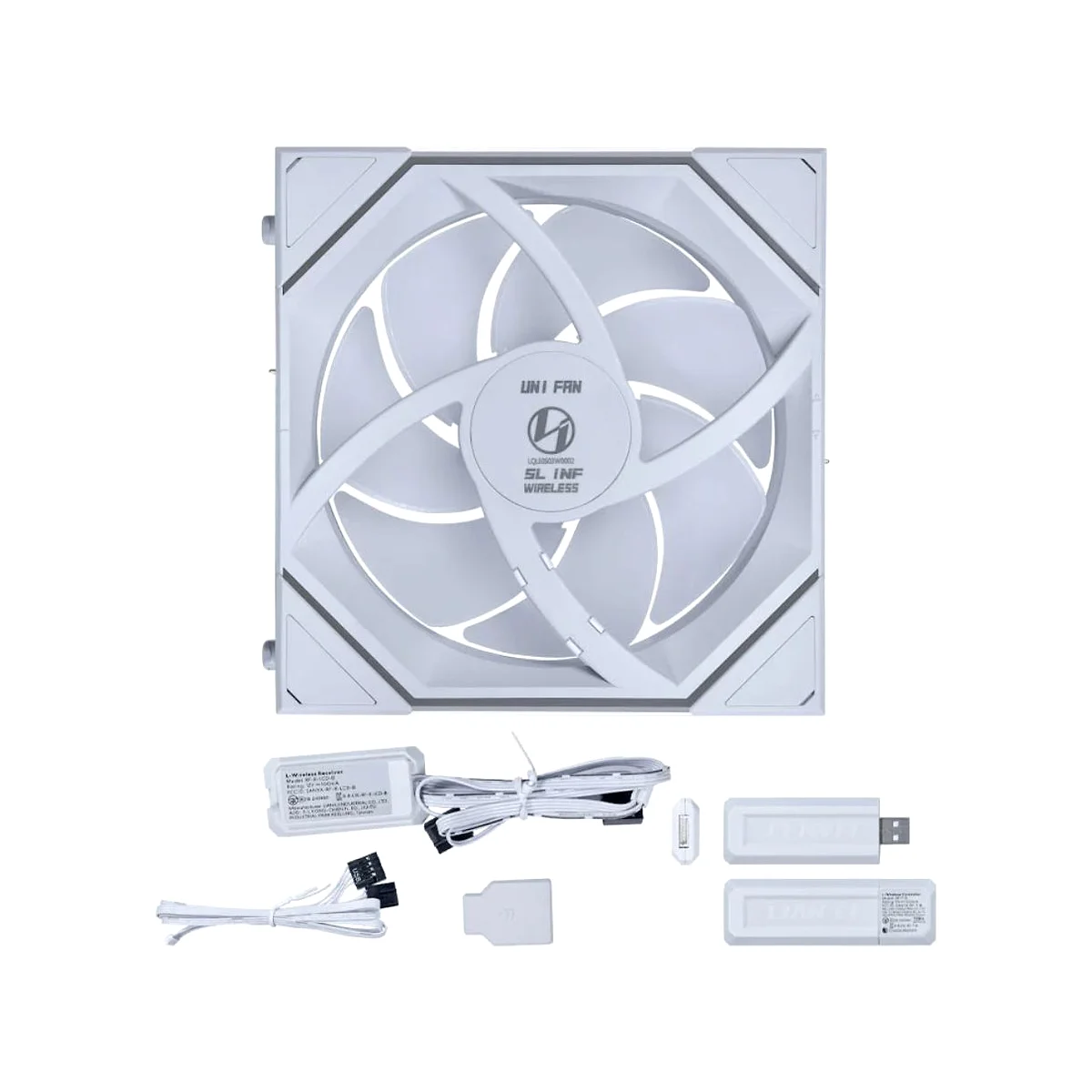 Lian Li UNI FAN SL Infinity Wireless Reverse Blade 120mm ARGB PWM Triple-Pack Fans - White - 12RSLIN1W3W view 4