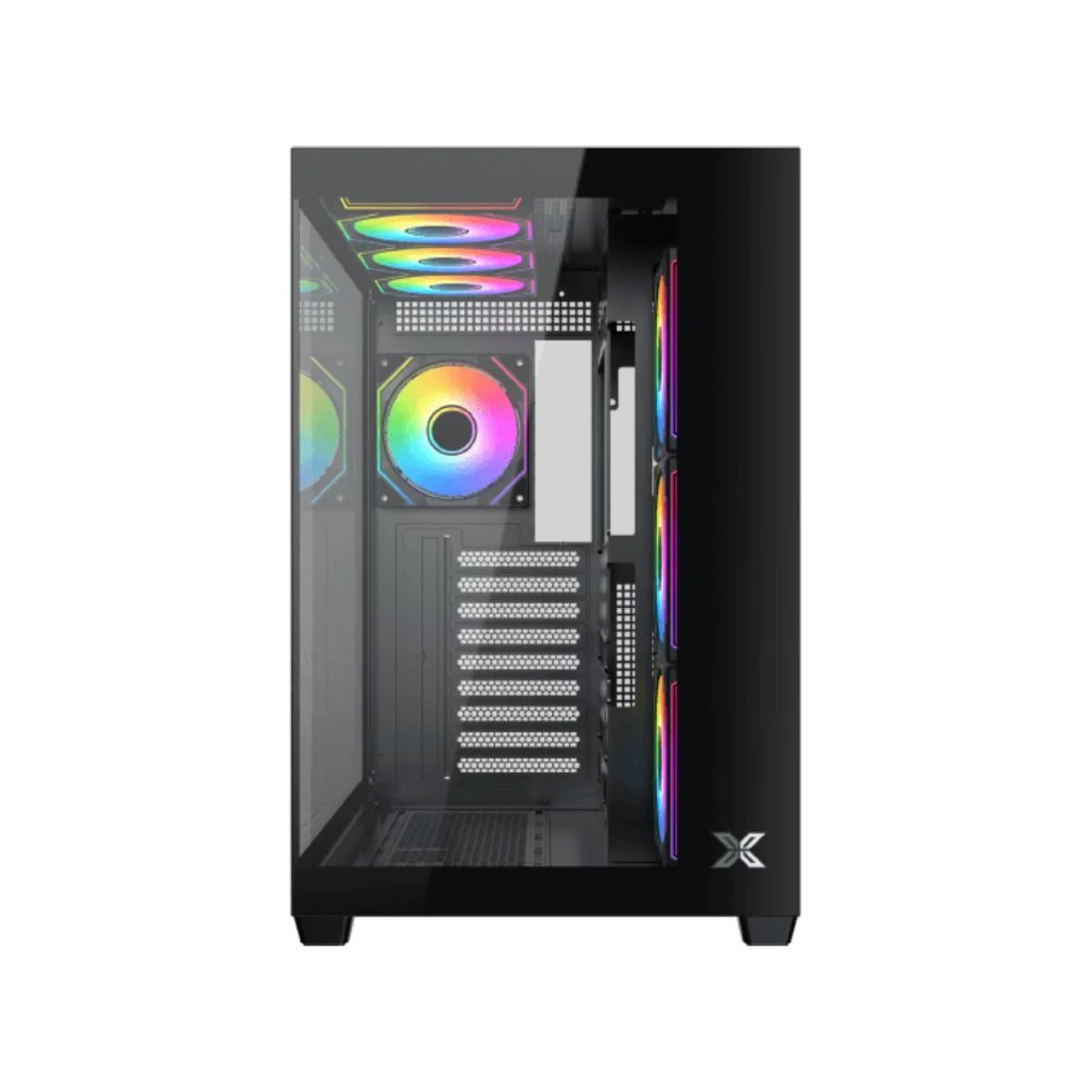 XIGMATEK Aqua V Air Mid-Tower ATX Tempered-Glass Airflow Gaming Case - Black – EN48760 view 3