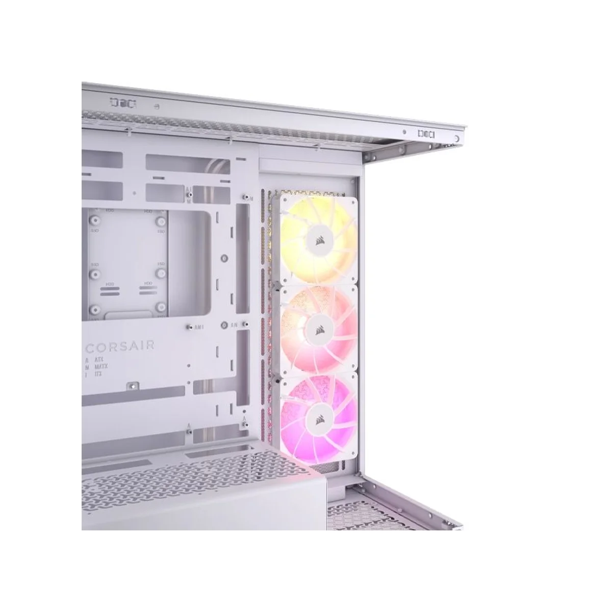 Corsair 3500X Tempered-Glass ARGB Mid-Tower E-ATX Gaming Case - White (3 RS120 ARGB Fans Included) – CC-9011279-WW view 5