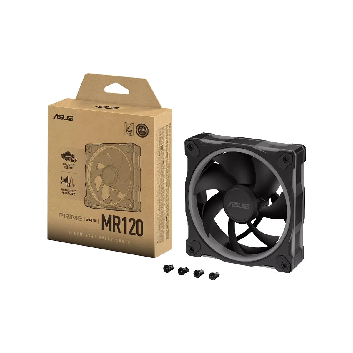 ASUS Prime MR120 ARGB 120mm Single Case Fan - Black - 90DA00I0-B09000 view 4