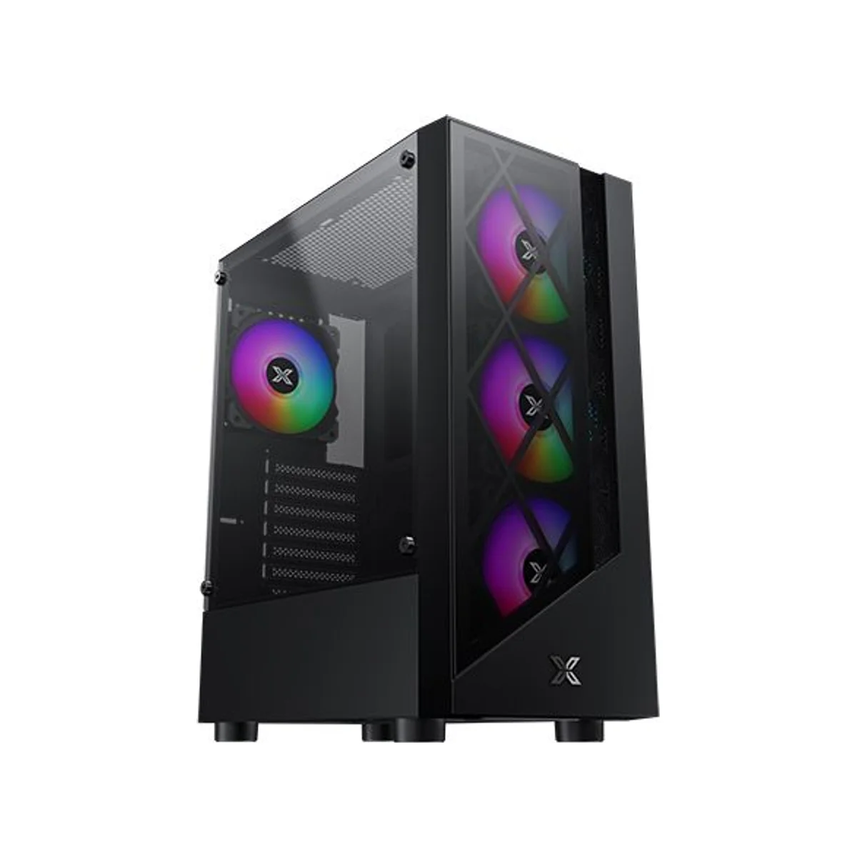 XIGMATEK Duke RGB Tempered-Glass Mid-Tower ATX Gaming Case - Black 3 RGB Fans – EN49158