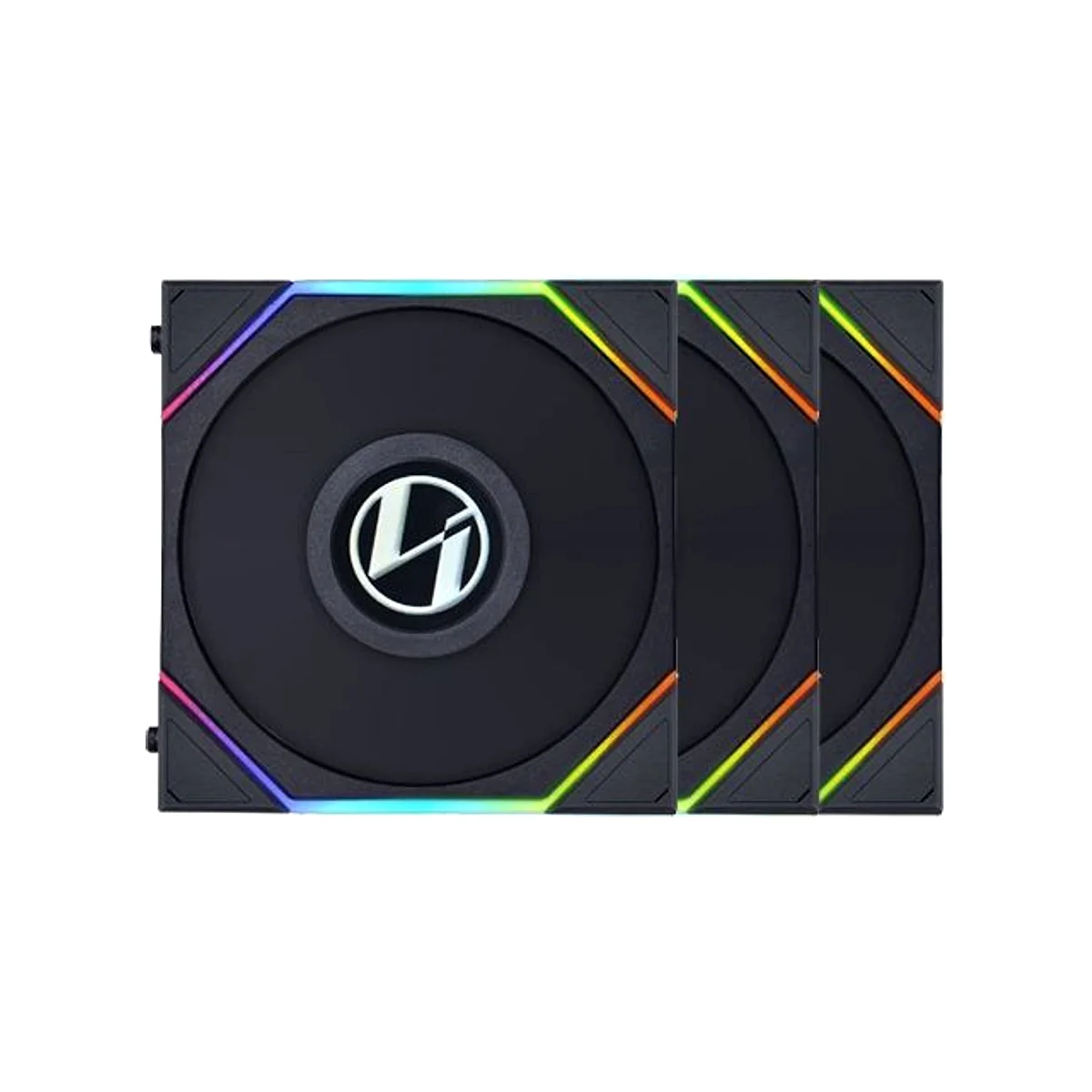 Lian Li Uni TL LCD RGB 120mm Triple Pack Fan - Black - 12TLLCD3B view 3