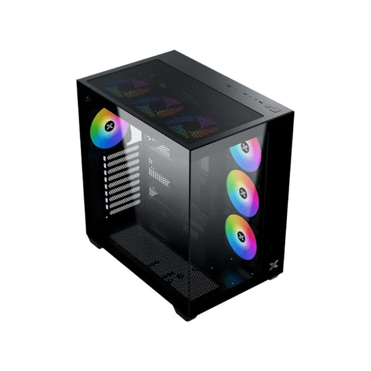 Xigmatek Aqua V Air ARGB Tempered-Glass Mid-Tower ATX Gaming Case - Black (4 ARGB Fans Included) – EN45820 view 2