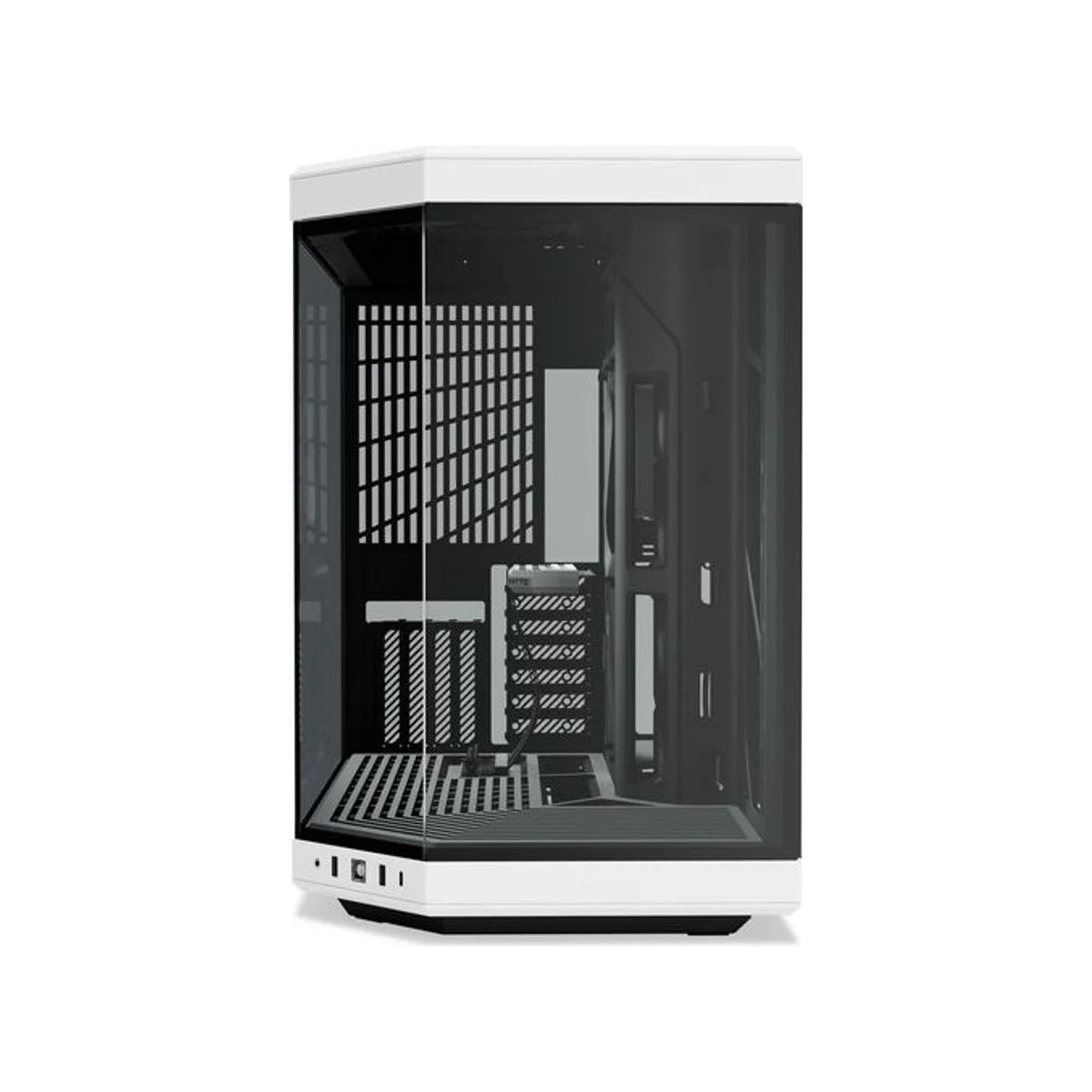 HYTE Y70 Dual-Chamber Mid-Tower E-ATX Gaming Case - Black/White (Panoramic Glass, PCIe 4.0 Riser) – CS-HYTE-Y70-BW view 2