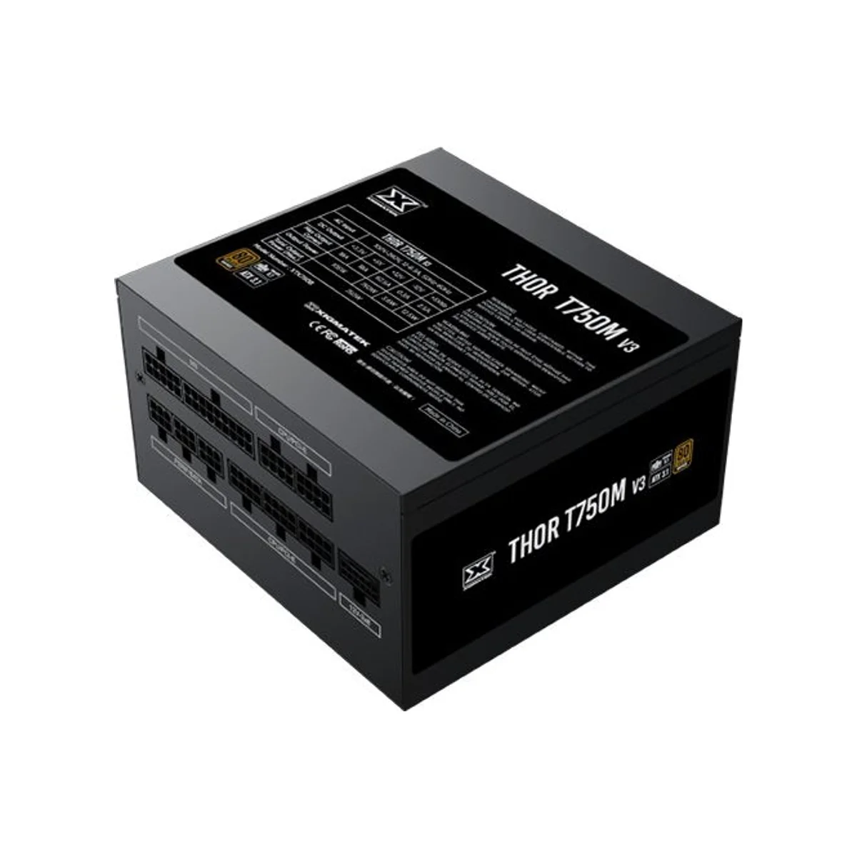 XIGMATEK Thor T750M V3 80 PLUS BRONZE Ultra-Efficiency ATX Power Supply - Black - EN43307 view 3