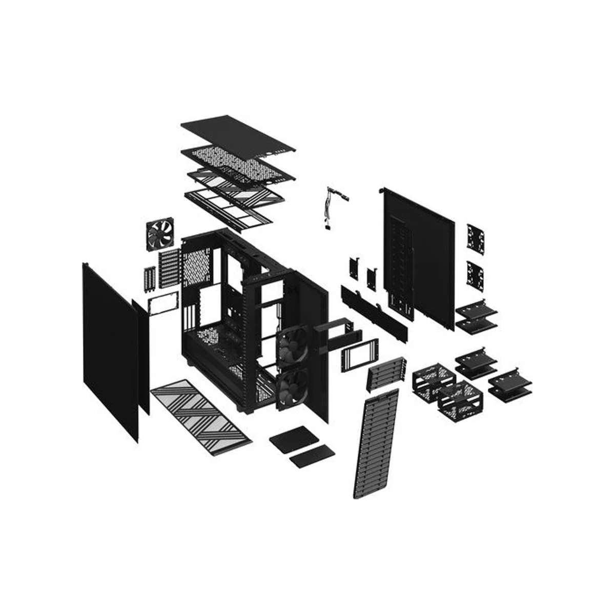 Fractal Design Define 7 XL Full-Tower SSI-EEB Gaming Case - Black 18x HDD/SSD Support – FD-C-DEF7X-01 view 18