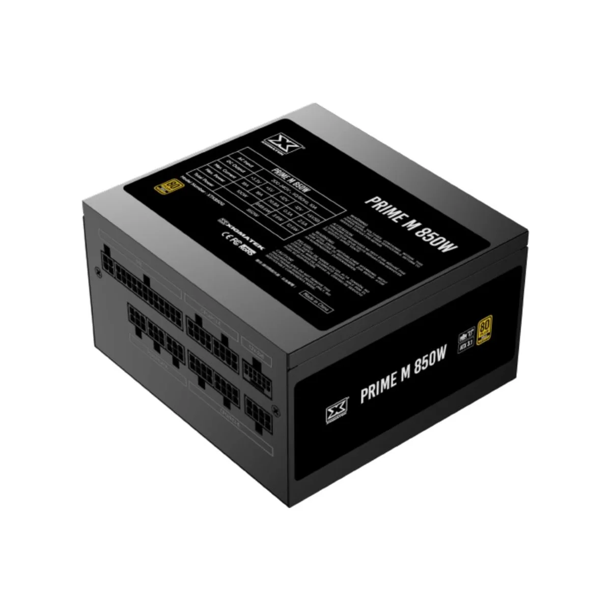 XIGMATEK Prime M 850W 80 PLUS EU Gold ATX Full Modular Power Supply (Black) - EN48067 view 2