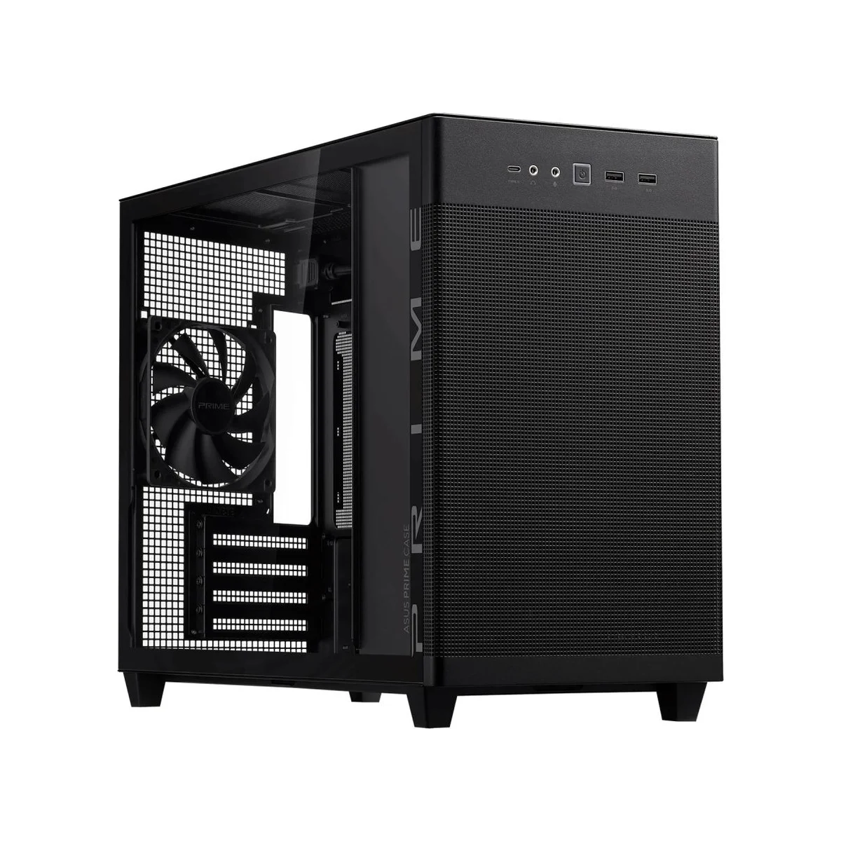 ASUS Prime AP201 Tempered Glass MicroATX Gaming Case - Black Mini-ITX Gaming Case - Black – 90DC00G0-B39010