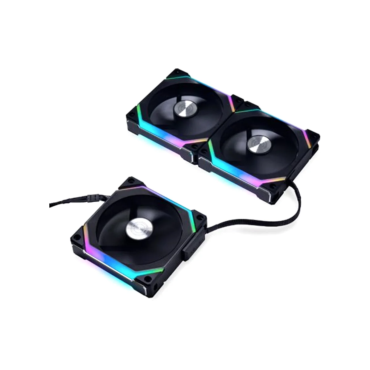 Lian Li UNI FAN SL120 V2 RGB 120mm Triple Pack Cooling Fan - Black - UF-SL120V2-3B view 2