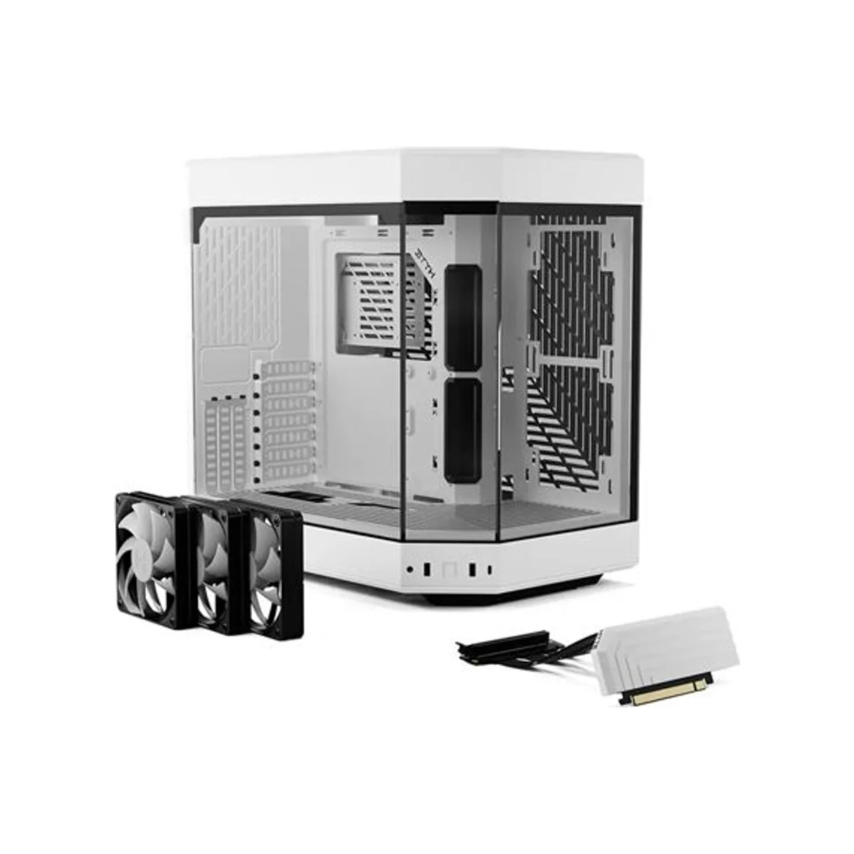 HYTE Y60 Dual-Chamber Panoramic Glass Vertical GPU Mount Mid-Tower ATX Gaming Case - White – CS-HYTE-Y60-WW view 2