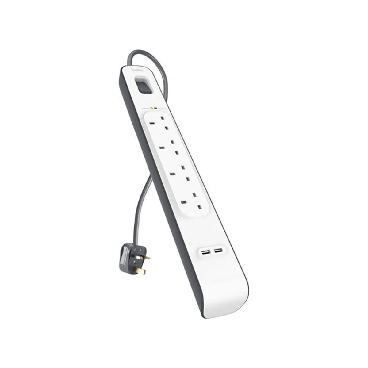 Belkin 2.4 Amp USB Charging 4-Outlet Surge Protection Strip Power Cord - BSV401AF2M view 2