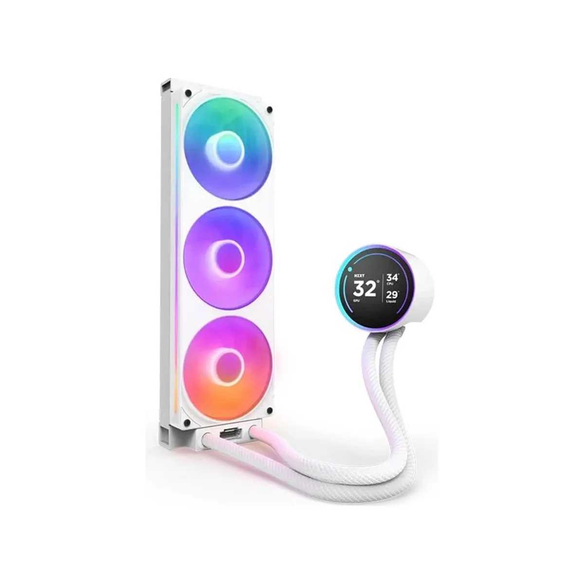NZXT Kraken Elite 360 RGB AIO 2024 CPU Liquid Cooler - White - RL-KR36E-W2 view 2