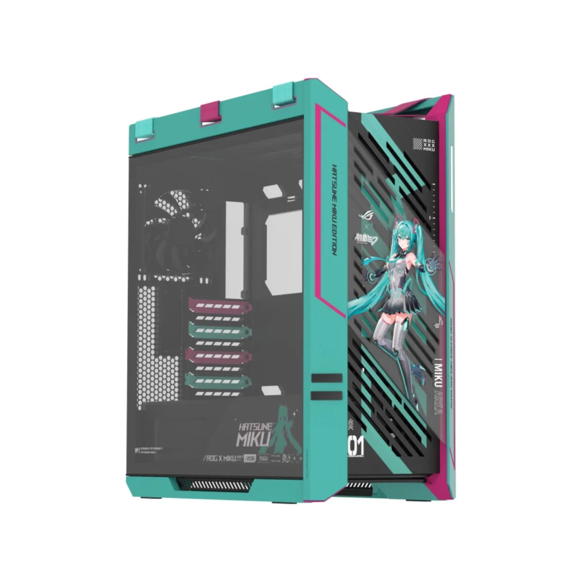 ASUS ROG Strix Helios II GX601S Hatsune Miku Edition Dual Tempered-Glass Mid-Tower E-ATX Gaming Case - Blue - 90DC00W0-B39010