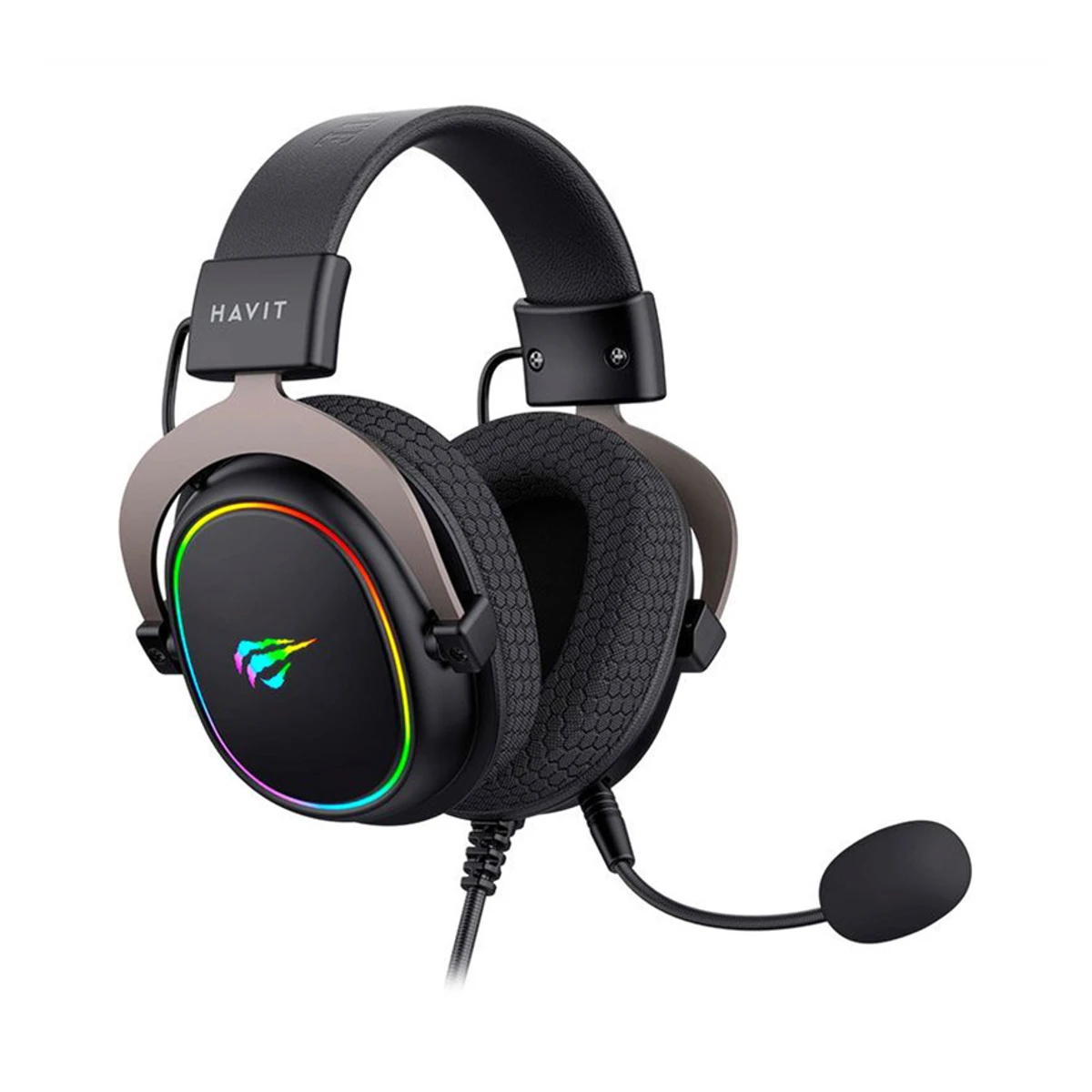 Havit Noise Cancelling RGB Gaming Headset - Black | H2002R view 3