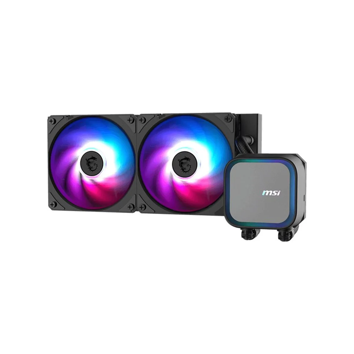 MSI MAG CORELIQUID A13 240mm AIO ARGB CPU Liquid Cooler - Black (240mm Radiator, 2x 120mm ARGB Fans, Copper Base) - 306-7ZWCA11-L80