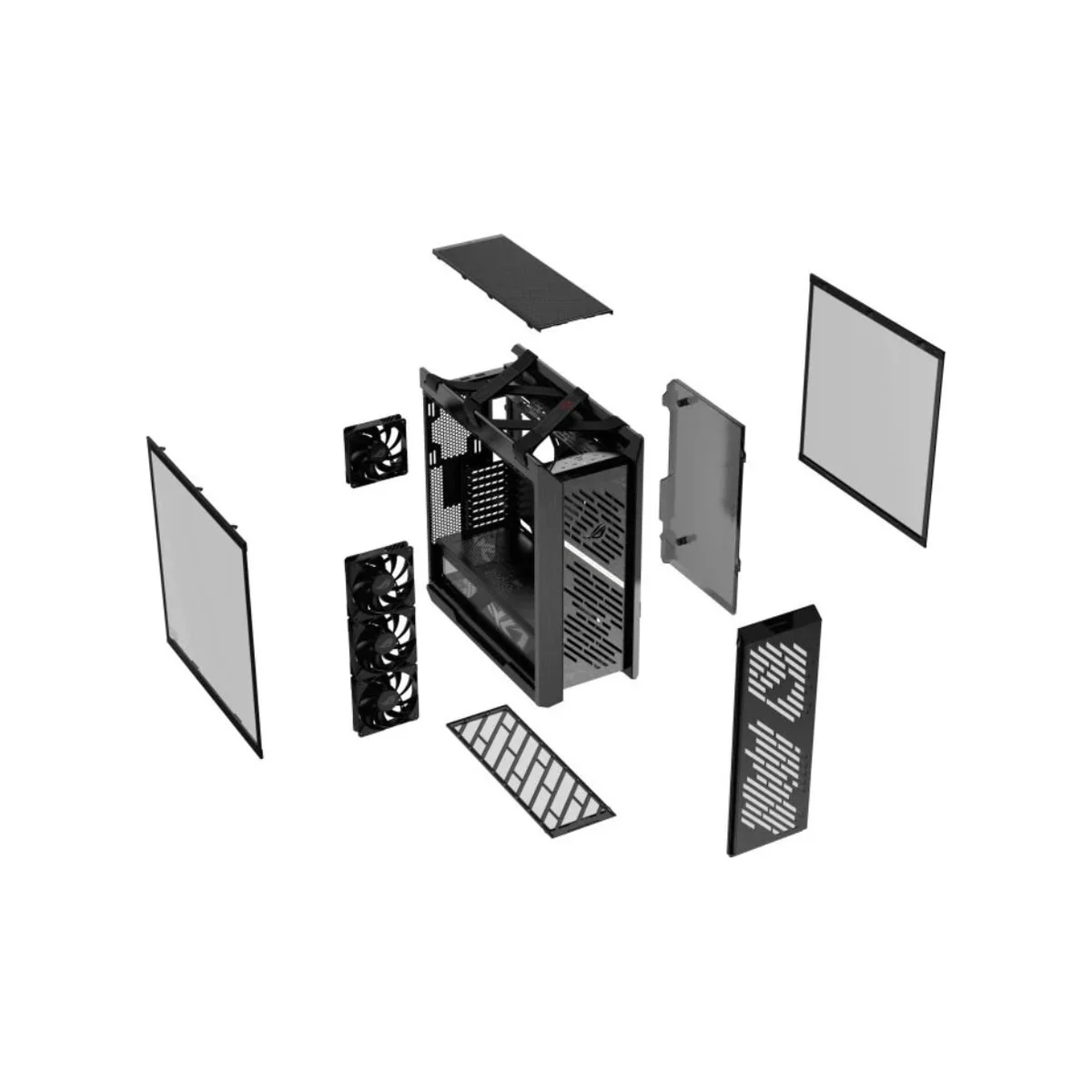 ASUS ROG STRIX HELIOS II Dual Tempered-Glass Mid-Tower ATX Gaming Case - Black - 90DC00W0-B39000 view 4