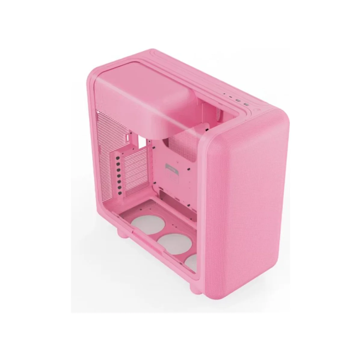 HYTE X50 Modern Performance E-ATX Mid-Tower Acoustic Glass Case - Strawberry Milk 0 Fans Included – CS-HYTE-X50G-SM view 2