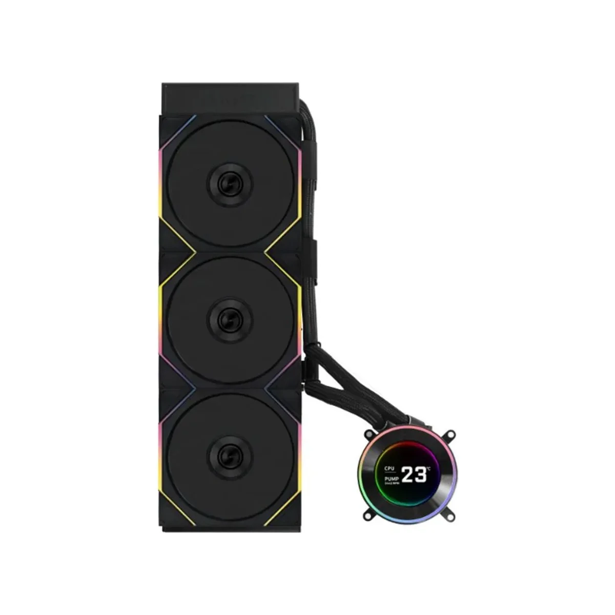 LIAN LI Hydroshift II LCD-C 360TL 360mm CPU Liquid Cooler - Black (360mm Radiator, IPS LCD Display, FDB Fans) - G89.GHS2LCD36TB.00 view 2