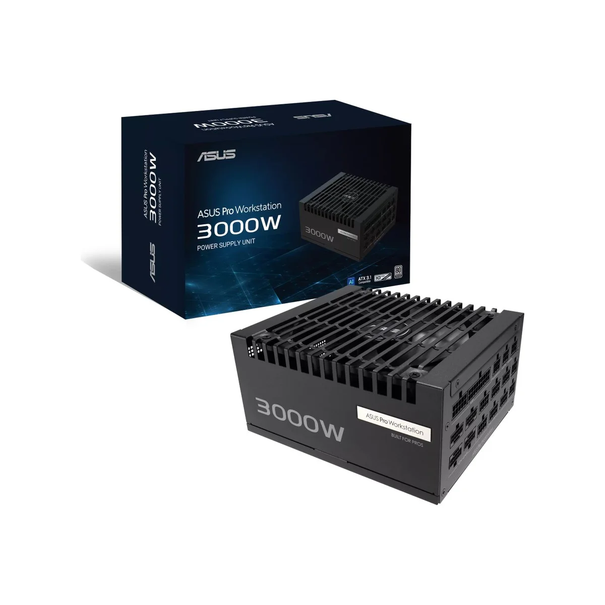 ASUS Pro WS Fully Modular 3000W ATX 3.1 Power Supply (80+ Platinum, PCIe 5.1, Black) | 90YE00Z0-B0EA00