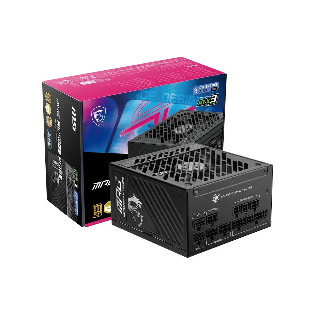 MSI MPG A1250GS Fully Modular 1250W ATX Power Supply (80+ Gold, Low-Noise, Black) | 306-7ZPFX18-CEO