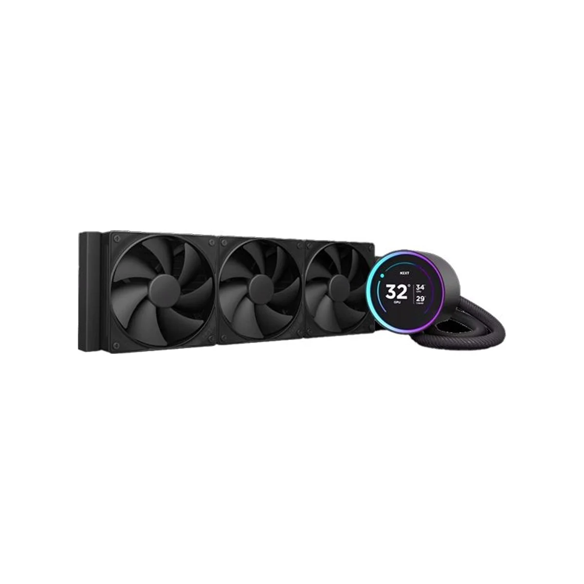 NZXT Kraken Elite 360 RGB IPS LCD AIO CPU Liquid Cooler - Black - RL-KN36E-B2