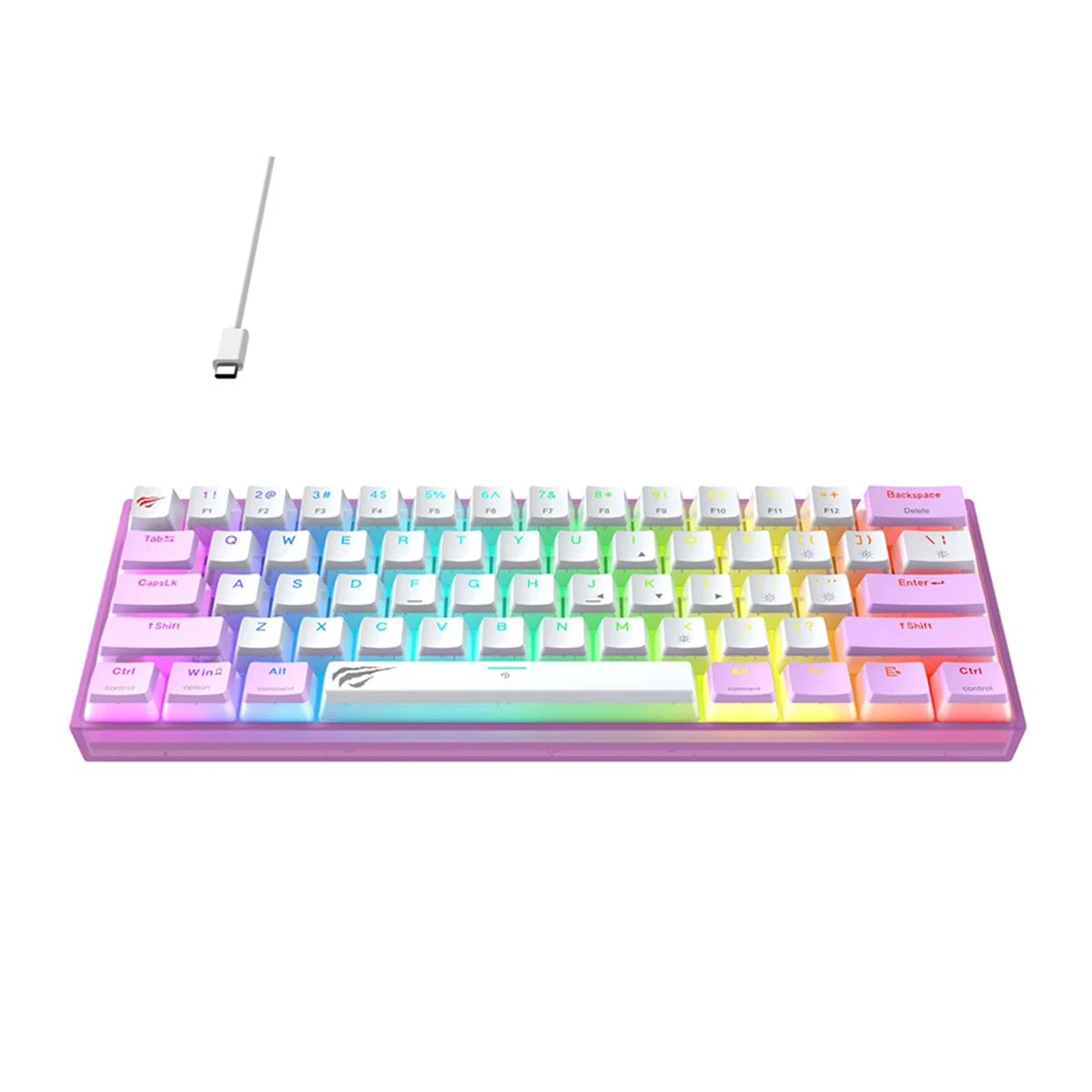 HAVIT Transparent RGB backlighting Gaming Keyboard - White | KB877L view 2