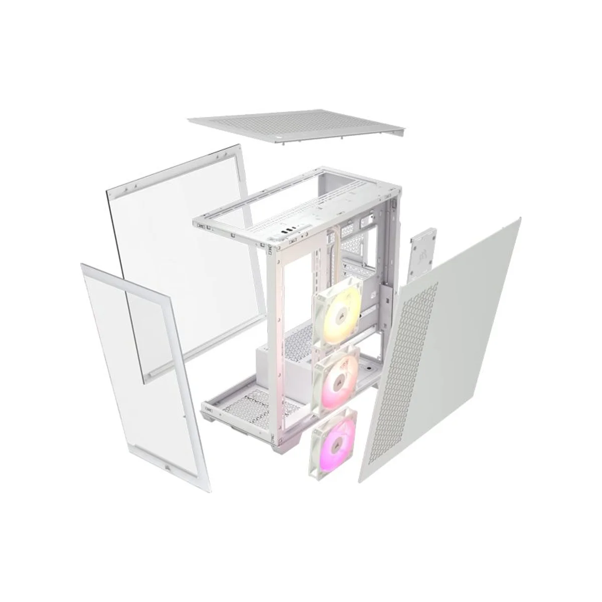 Corsair 3500X Tempered-Glass ARGB Mid-Tower E-ATX Gaming Case - White (3 RS120 ARGB Fans Included) – CC-9011279-WW view 2