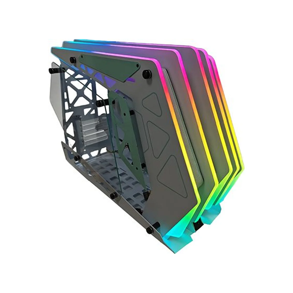 Xander Spectrum Strip Tempered Glass Airflow ARGB E-ATX Gaming Case - White - WCA0399 view 4