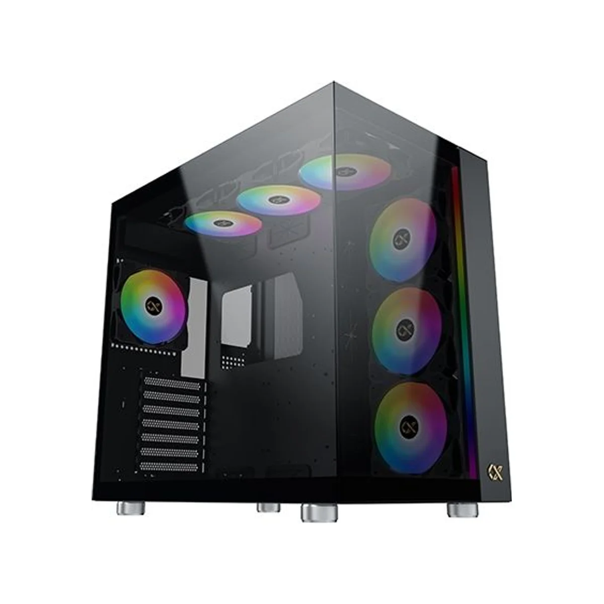 Xigmatek Aqua Ultra TG RGB Mid-Tower E-ATX Gaming Case - Black (7x RGB Fans Included) – EN40672