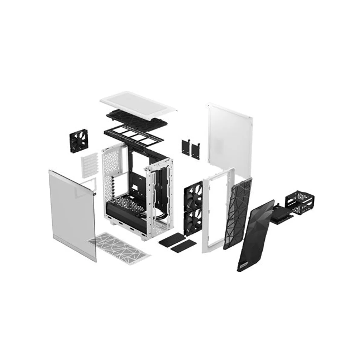 Fractal Design Meshify 2 Compact Tempered Glass Clear Tint ATX Mid Tower ATX Gaming Case - White 2x 120mm Fans – FD-C-MES2C-05 view 6