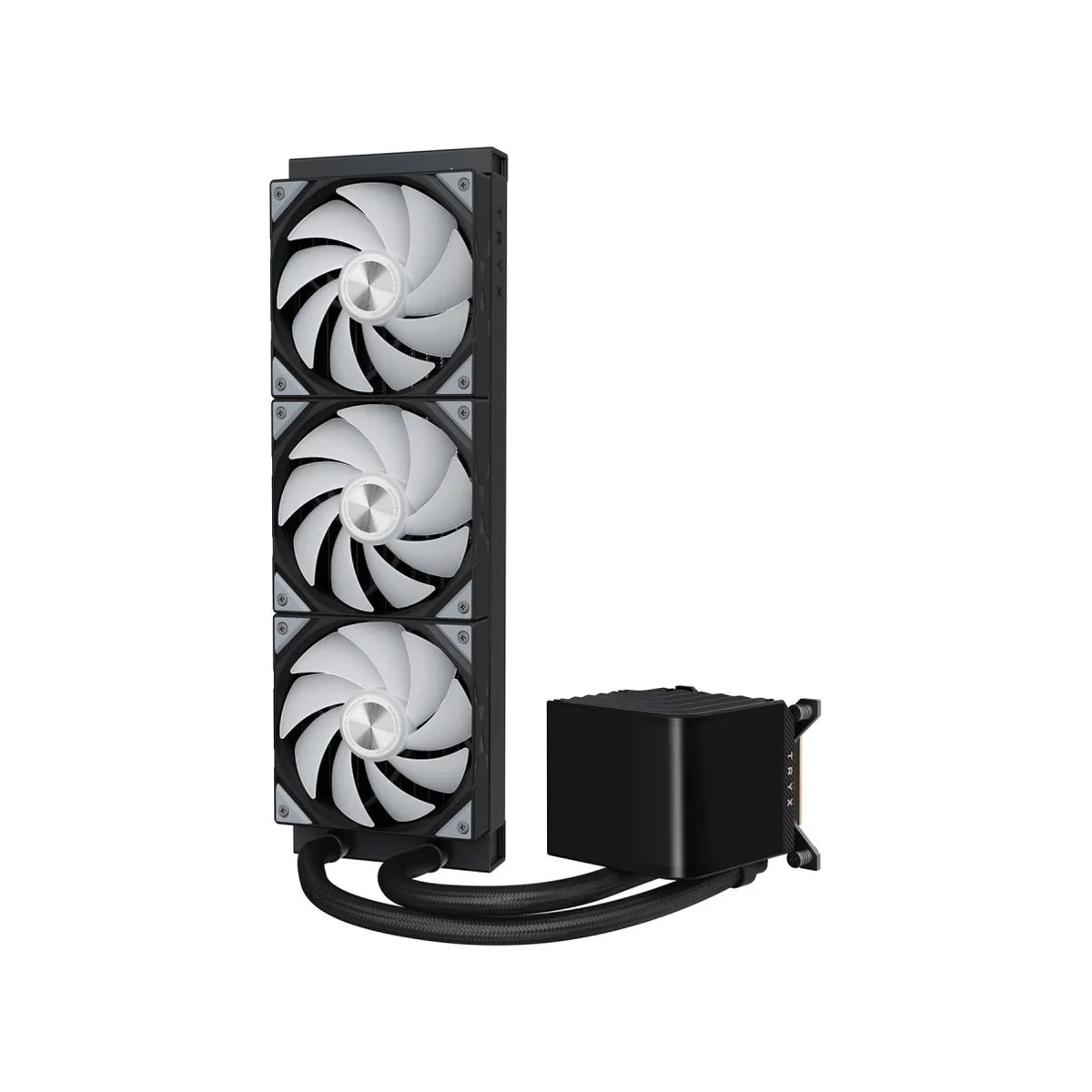 TRYX PANORAMA ARGB 360 ARGB AIO CPU Liquid Cooler - Black (360mm Radiator, AMOLED Screen, ARGB Fans) - L-P360A-AS3M-G0K view 4