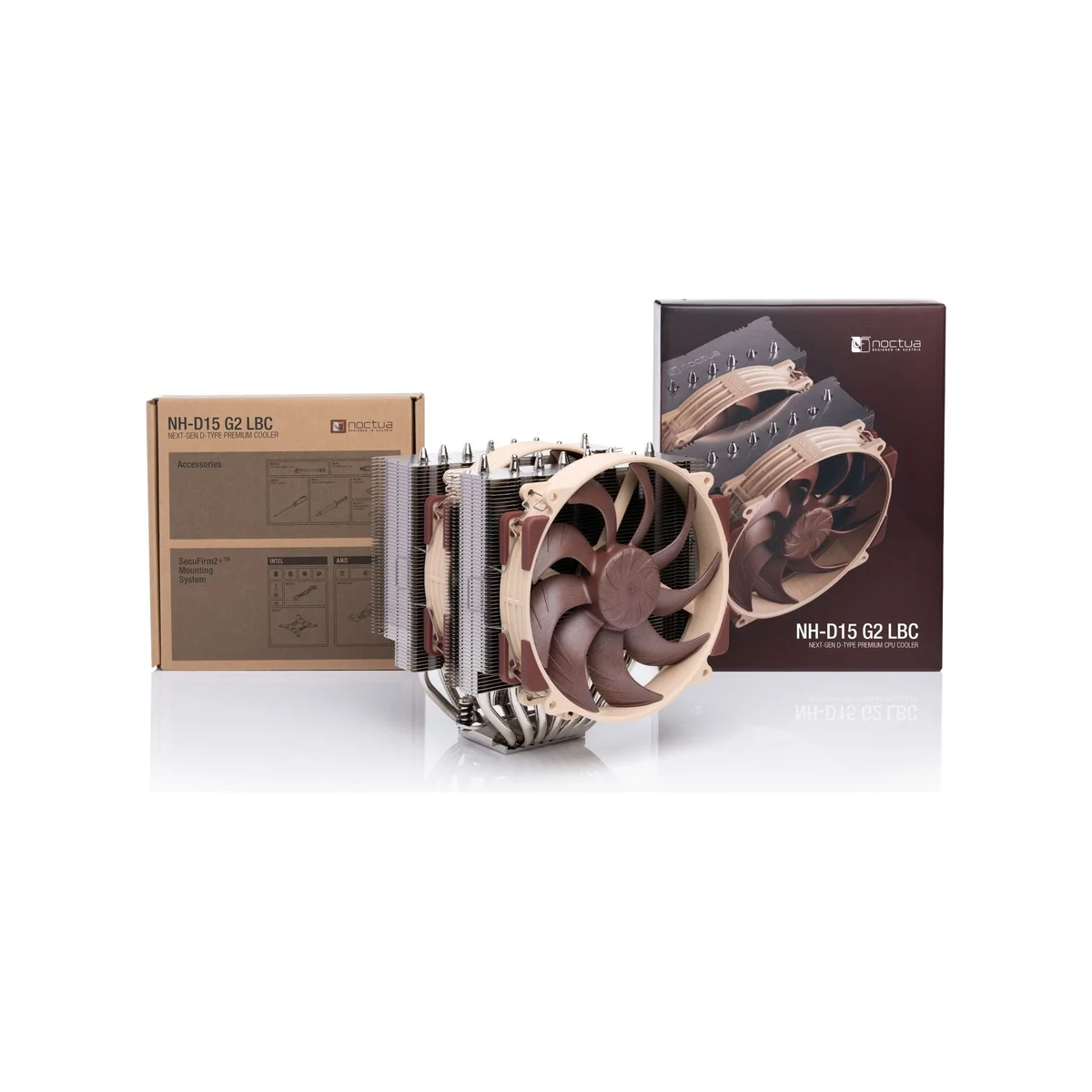 Noctua NH-D15 G2 LBC Dual Tower CPU Cooler - Brown (LGA1851, AM5, 1500 RPM, SSO2 Bearing) - NH-D15-G2-LBC view 4