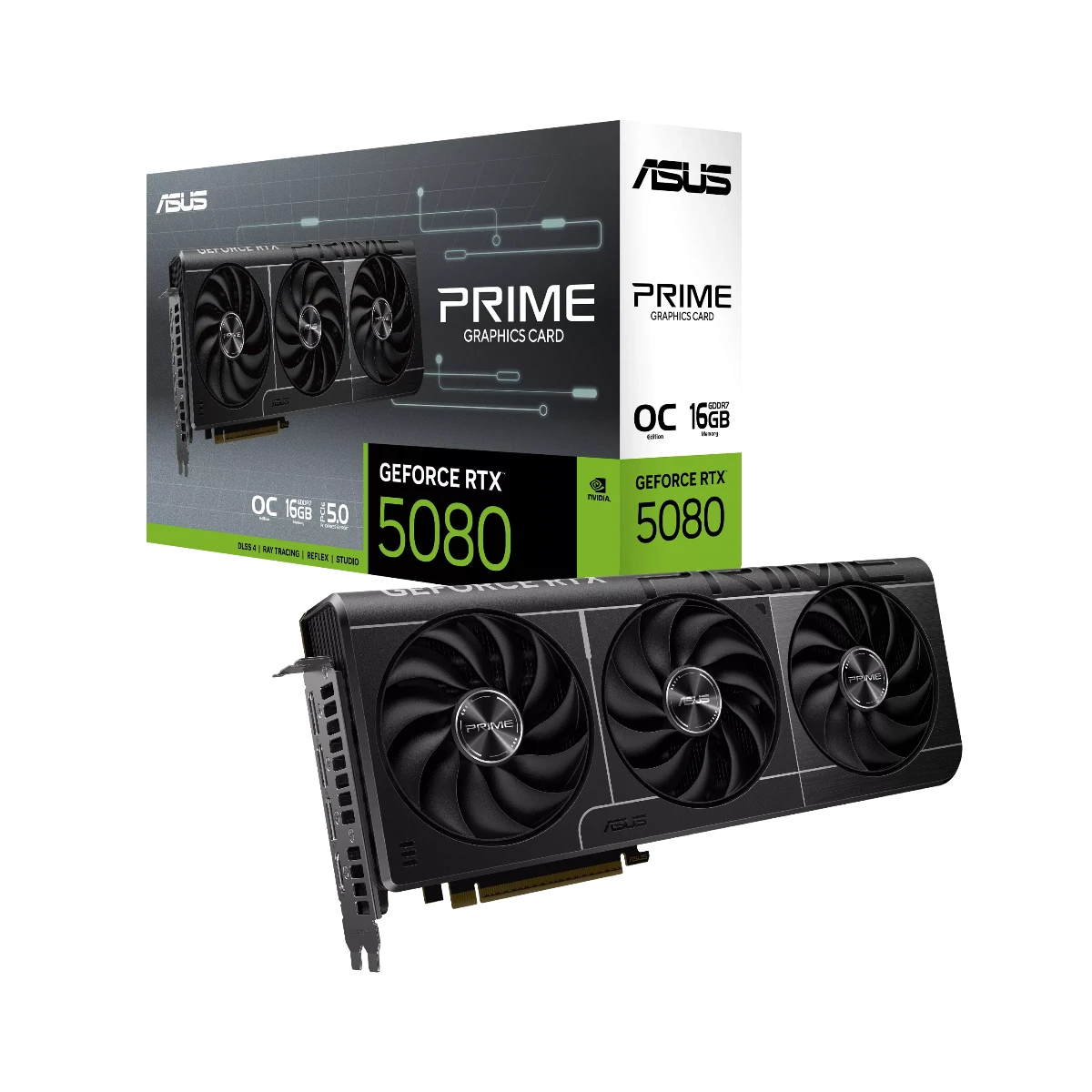 ASUS PRIME GeForce RTX 5080 OC Edition Graphics Card, 16GB GDDR7, DLSS 4 - 90YV0LX0-M0NA00