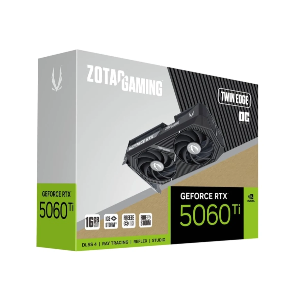 ZOTAC GAMING GeForce RTX 5060 Ti Twin Edge OC Graphics Card, 16GB GDDR7, DLSS 4 - ZT-B50620H-10M