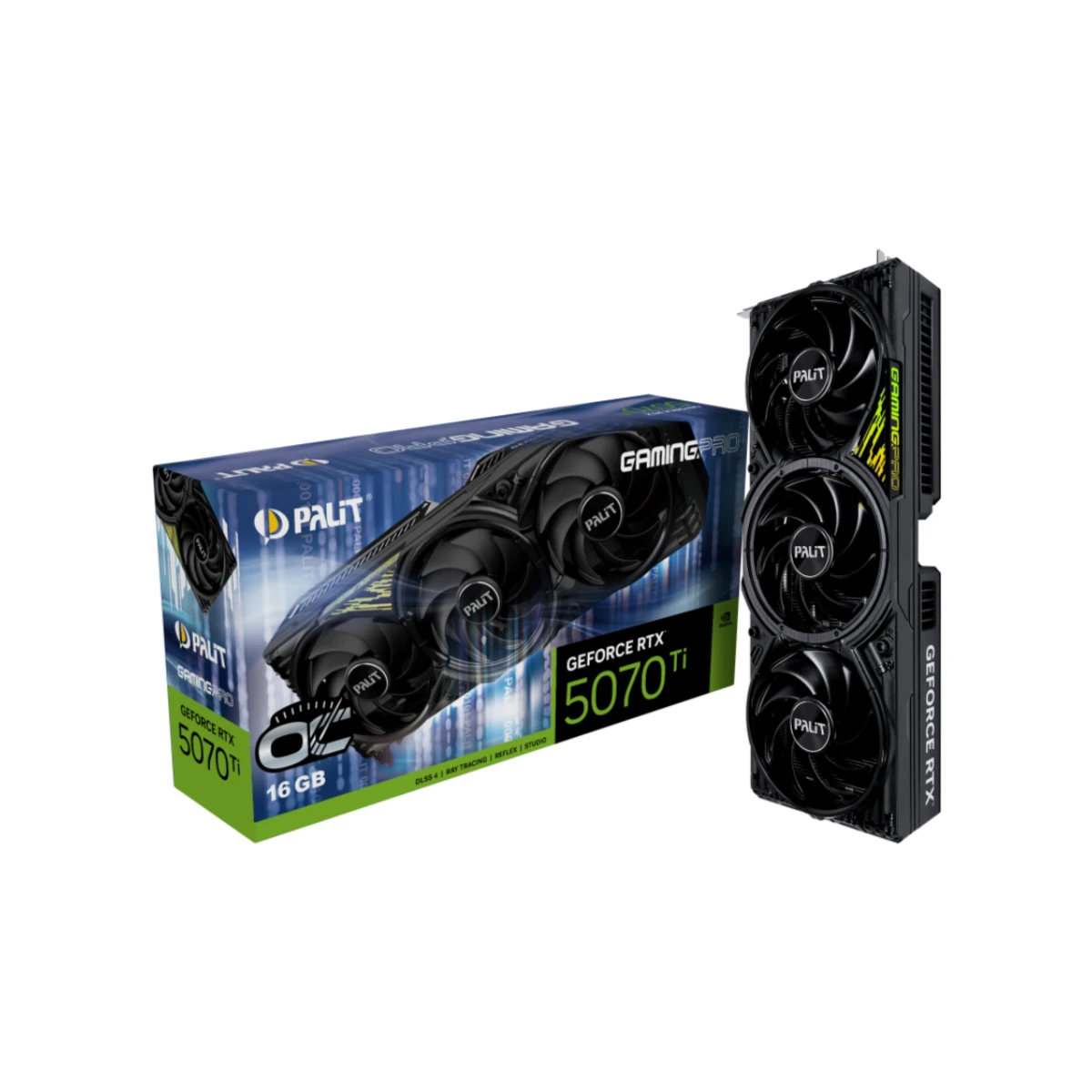 PALIT GeForce RTX 5070 Ti GamingPro OC Graphics Card, 16GB GDDR7, DLSS 4 - NE7507TS19T2-GB2031A