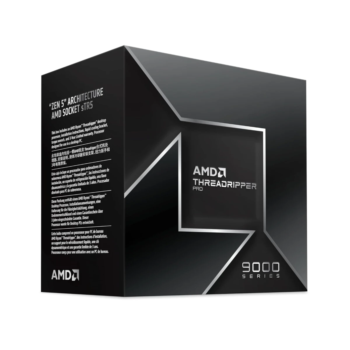 AMD Ryzen Threadripper PRO 9985WX 64-Core / 128-Thread Workstation Processor – Zen 5, Up to 5.4 GHz Boost, PCIe 5.0 & DDR5 Support | Box (100-100000722WOZ) view 2
