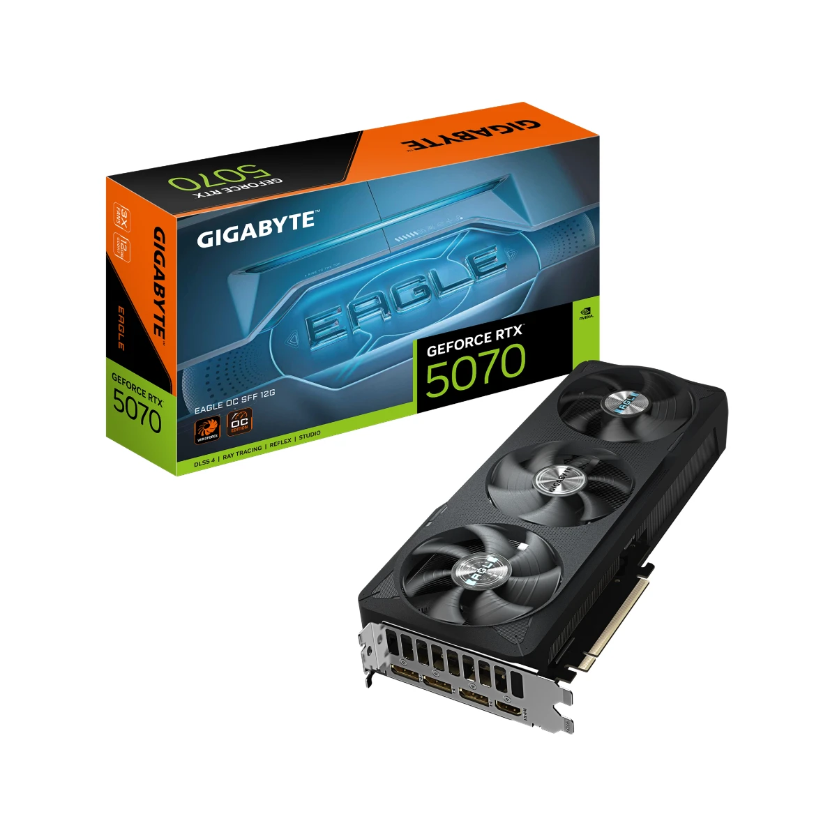 Gigabyte GeForce RTX 5070 EAGLE OC SFF 12G Graphics Card, 12GB GDDR7, DLSS 4 - GV-N5070EAGLE-OC-12GD
