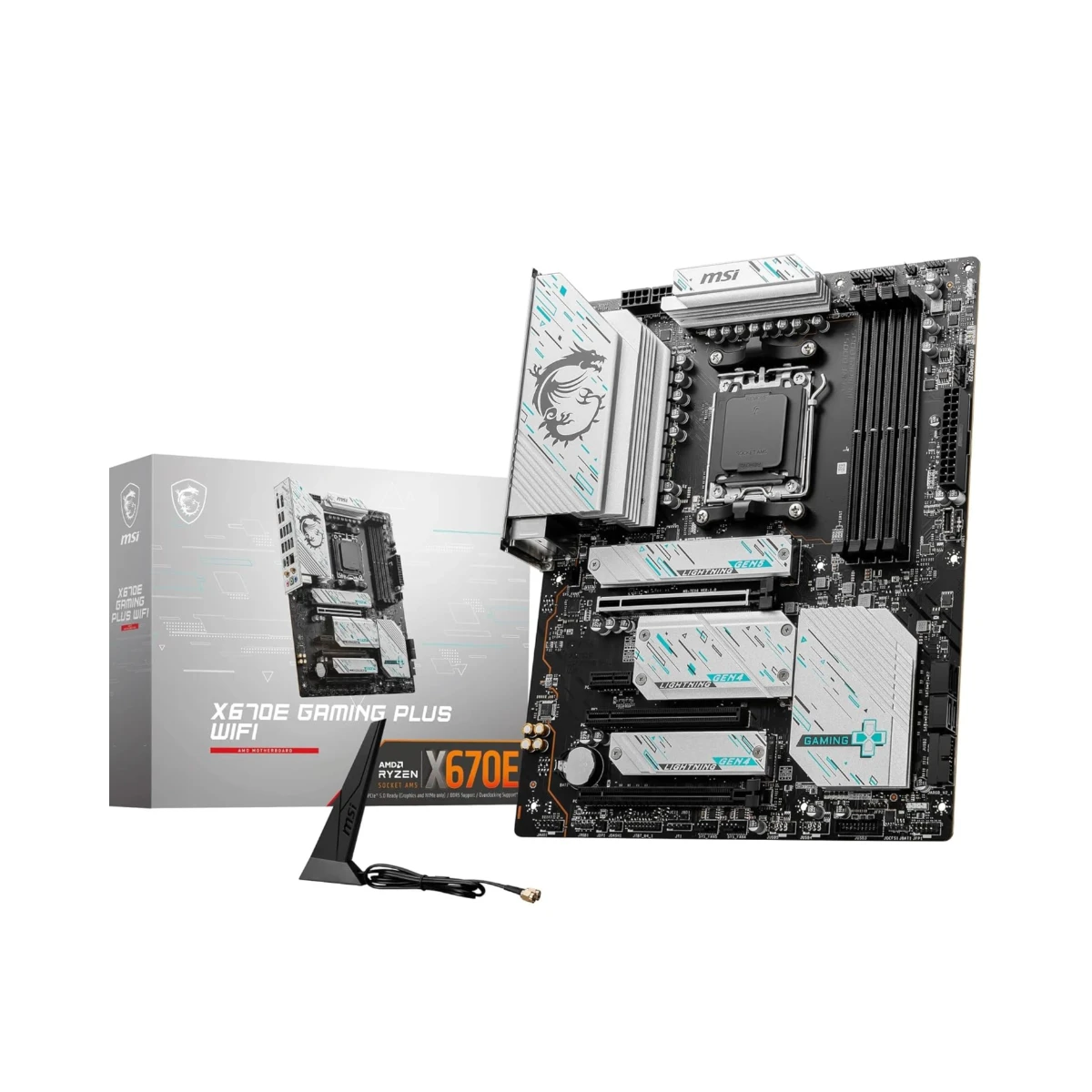 MSI X670E Gaming Plus WIFI DDR5 AM5 ATX Motherboard – White - 911-7E16-003