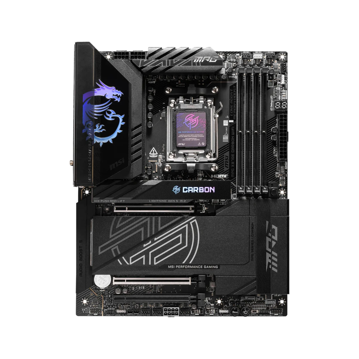 MSI MPG X870E CARBON WIFI AM5 ATX Gaming Motherboard | 911-7E49-001 view 2